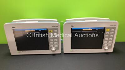 2 x Drager Infinity Delta Patient Monitors with HemoMed 1, Aux - Hemo 2 and 3, MultiMed and SpO2 Options *Mfd 2015 - 2010* (Both Power Up with Some Damage to Fascia Buttons - See Photos)