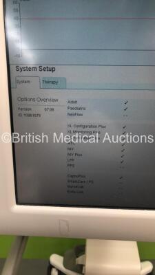 Drager Evita XL Ventilator Software Version 07.06 - Running Hours 41961 on Stand with Hoses (Powers Up) *S/N ASAM-0408* **Mfd 2009** - 5