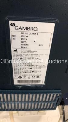 4 x Gambro AK 200 Ultra S Dialysis Machines with Hoses (All Power Up) * SN 25576 / 20891 / 109788 / 25573* - 10