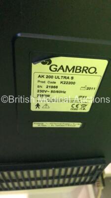 4 x Gambro AK 200 Ultra S Dialysis Machines with Hoses (All Power Up) * SN 25572 / 21966 / 25571 / 16578* - 11