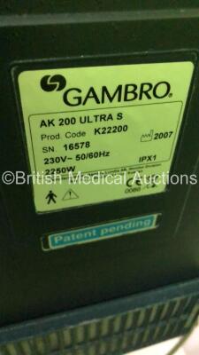 4 x Gambro AK 200 Ultra S Dialysis Machines with Hoses (All Power Up) * SN 25572 / 21966 / 25571 / 16578* - 13