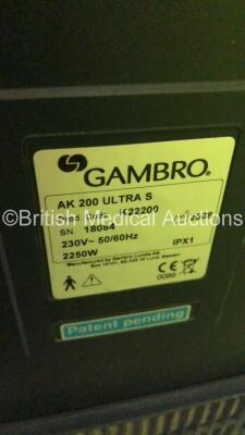 4 x Gambro AK 200 Ultra S Dialysis Machines with Hoses (All Power Up) * SN 19138 / 18084 / 25660 / 25550* - 12