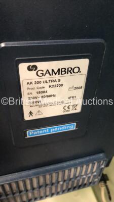 4 x Gambro AK 200 Ultra S Dialysis Machines with Hoses (All Power Up) * SN 19138 / 18084 / 25660 / 25550* - 14