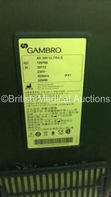 4 x Gambro AK 200 Ultra S Dialysis Machines with Hoses (All Power Up) * SN 25772 / 25657 / 25574 / 25570 * - 6