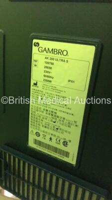 4 x Gambro AK 200 Ultra S Dialysis Machines with Hoses (All Power Up) * SN 19652 / 25774 / 18083 / 19652 * - 4