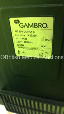 3 x Gambro AK 200 Ultra S Dialysis Machines with Hoses (All Power Up) * SN 18083 / 25577 / 17426 * - 7