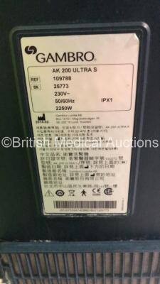 3 x Gambro AK 200 Ultra S Dialysis Machines with Hoses (All Power Up) * SN 25773 / 25656 / 25575 * - 5