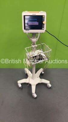 Philips SureSigns VM4 Patient Monitor on Stand with ECG,SpO2 and NIBP Options,1 x SpO2 Finger Sensor and 1 x BP Hose (Powers Up) *C*