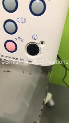 2 x Huntleigh Sonicaid FM800 Encore Fetal Monitors on Stands with 2 x Transducers (Both Power Up - 1 x Crack in Casing - See Pictures) - 9