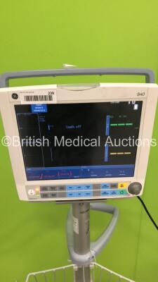 GE B40 Patient Monitor on Stand with Multiparameter Module with IBP1, IBP2, T1, T2, SPO2, ECG and NIBP Options (Powers Up) **Mfd 2013** - 4