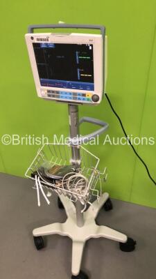 GE B40 Patient Monitor on Stand with Multiparameter Module with IBP1, IBP2, T1, T2, SPO2, ECG and NIBP Options (Powers Up) **Mfd 2013** - 6