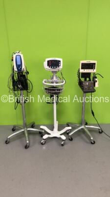 1 x Welch Allyn 53N00 Patient Monitor on Stand with 1 x BP Hose,1 x BP Cuff and 1 x SpO2 Finger Sensor,1 x Welch Allyn 52000 Series Patient Monitor on Stand with 1 x BP Hose and Cuff and 1 x Welch Allyn Spot Vital Signs Monitor on Stand with 1 x SpO2 Fing