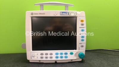 GE Datex Ohmeda F-FM-00 Patient Monitors with 1 x GE Type E-PSMP-00 Module Including ECG, SpO2, T1/T2, P1/P2 and NIBP Options (Powers Up with Blank Screen) *SN 6373104, 6383802*