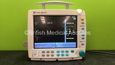 GE Datex Ohmeda F-FM-00 Patient Monitors with 1 x GE Type E-PSM-00 Module Including ECG, SpO2, T1/T2 and NIBP Options (Powers Up with Cracked Casing-See Photo) *SN 6378498, 6494662*