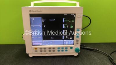 Datex Ohmeda S/5 Patient Monitor with 1 x GE E-CAIOV-00 Module Including Spirometry Options with D-fend Water Trap, 1 x GE E-PRESTN-00 Module Including ECG, NIBP, SpO2, T1-T2 and P1-P2 Options (Powers Up) *SN 6233638, 6252729, 6614257*