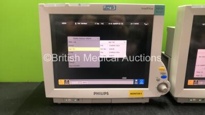 2 x Philips IntelliVue MP70 Neonatal Touch Screen Patient Monitors Software Revision M.04.00, M.04.00 (Both Power Up with Minor Damage-See Photos) *SN DE84394611, DE84B4861* - 2