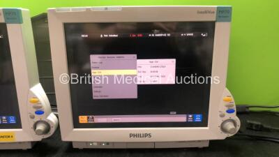 2 x Philips IntelliVue MP70 Neonatal Touch Screen Patient Monitors Software Revision M.04.00, M.04.00 (Both Power Up with Minor Damage-See Photos) *SN DE84394611, DE84B4861* - 4