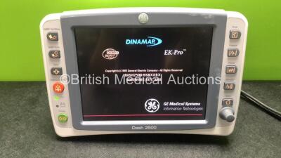 GE Dash 2500 Patient Monitor Including ECG, SpO2 and NIBP Options (Powers Up) *SN SCG12102937WA*