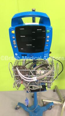 1 x GE Dinamap Pro 100 Patient Monitor on Stand with 1 x BP Hose,1 x GE Dinamap Carescape V100 Patient Monitor * Damaged-See Photos * on Stand with 1 x BP Hose,1 x BP Cuff and 1 x SpO2 Finger Sensor,1 x Criticare 506DXN Patient Monitor on Stand with 1 x S - 2