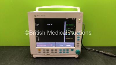 Datex Ohmeda Compact Anaesthesia Monitor with 1 x GE Type E-PRESTN Module Including ECG, NIBP, SpO2, T1, T2, P1 and P2 Options, 2 x Blank Modules (Powers Up) *SN 6614306*