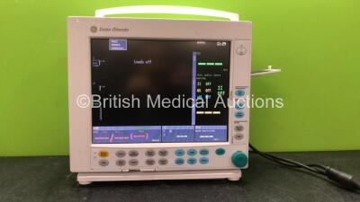 Datex Ohmeda Compact Anaesthesia Monitor with 1 x GE Type E-PRESTN Module Including ECG, NIBP, SpO2, T1, T2, P1 and P2 Options, 2 x Blank Modules (Powers Up with Loose Side Catch-See Photo) *SN 6614307*