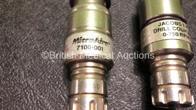 3 x Microaire 7100-001 Zimmer Reamer Couplers and 3 x Microaire Jacobs 1/4" Drill Couplers *S/N 1141 / 6001 / 1733 / 2133 / 1137 / 1100* - 4