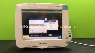 Philips IntelliVue MP50 Touch Screen Patient Monitor Software Revision G.01.80 with 3 x MasimoSet SpO2 Modules (Powers Up With Cracked Casing-See Photo) *C*