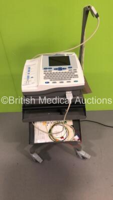 Burdick Atria 6100 ECG Machine on Stand with 1 x 10-Lead ECG Lead (Powers Up) * SN A6100-001690 * * Mfd 2008 *