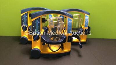 3 x Laerdal Suction Units with Serres Cups (All Power Up, All Missing Lids)