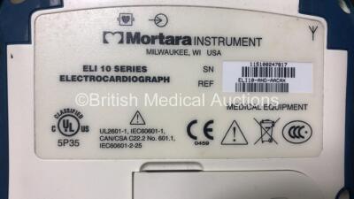 2 x Mortara ELI 10 Handheld ECG Machines with 10 Lead ECG Leads and Docking Stations in Cases (Both Power Up) - 4