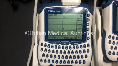 2 x Mortara ELI 10 Handheld ECG Machines with 10 Lead ECG Leads and Docking Stations in Cases (Both Docking Stations Power Up, 1 x ECG Machine Powers Up, 1 x No Power) - 3