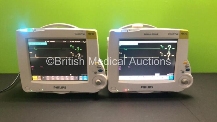 2 x Philips IntelliVue MP30 Patient Monitors *Mfds - 02/2006 and 01/2007* 2 x Philips M3001A Opt: A01 Multiparameter Modules with ECG/RESP, SPO2 and NBP Options *Mfds - 02/2006 and 12/2006* and 1 x Philips M3012A Opt: - Multiparameter Module with Press an