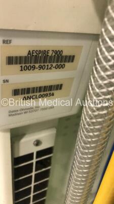 Datex-Ohmeda Aespire Anaesthesia Machine with Datex-Ohmeda 7900 SmartVent Software Version 4.8 with Hoses (Powers Up - Damage to Machine - Missing Bellows Casing - See Pictures) *S/N ANCL00934* - 11