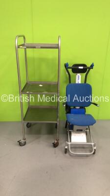 1 x Stainless Steel Trolley and 1 x PTS Liftkar Electric Stair Climber (No Power)