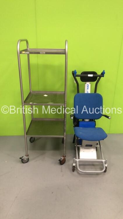 1 x Stainless Steel Trolley and 1 x PTS Liftkar Electric Stair Climber (No Power)