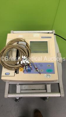 Fukuda Denshi CardiMax FX-7402 Machine on Stand with ECG Leads (Powers Up) - 2