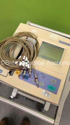 Fukuda Denshi CardiMax FX-7402 Machine on Stand with ECG Leads (Powers Up) - 4