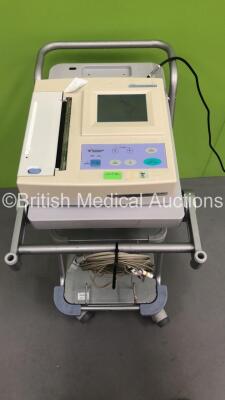 Fukuda Denshi CardiMax FX-7402 Machine on Stand with ECG Leads (Powers Up)