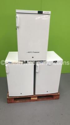 3 x Lockable Freezer Units (Very Good Condition - Like New - All 2 Pin Power Supply) * On Pallet *