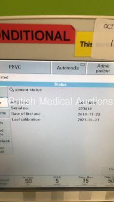 Maquet Servo-i MRI Conditional Ventilator Model No 06487800 System Version 8.0 System Software Version 8.00.01 / Total Operating Hours 13945 with Hoses (Powers Up) - 4