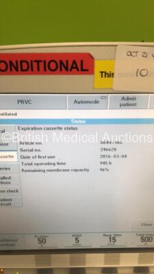 Maquet Servo-i MRI Conditional Ventilator Model No 06487800 System Version 8.0 System Software Version 8.00.01 / Total Operating Hours 13945 with Hoses (Powers Up) - 5