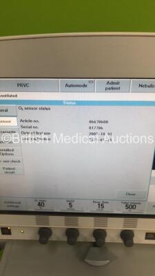 Maquet Servo-i Ventilator Model No 06487800 System Version 8.0 System Software Version 8.00.01 / Total Operating Hours 59245 with Hoses (Powers Up) - 5