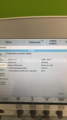 Maquet Servo-i Ventilator Model No 06487800 System Version 8.0 System Software Version 8.00.01 / Total Operating Hours 59245 with Hoses (Powers Up) - 6