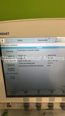 Maquet Servo-i Ventilator Model No 06487800 System Version 7.0 System Software Version 7.00.01 / Total Operating Hours 59969 with Hoses (Powers Up) - 6