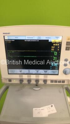 Maquet Servo-i Ventilator Model No 06487800 System Version 7.0 System Software Version 7.00.01 / Total Operating Hours 59969 with Hoses (Powers Up) - 10