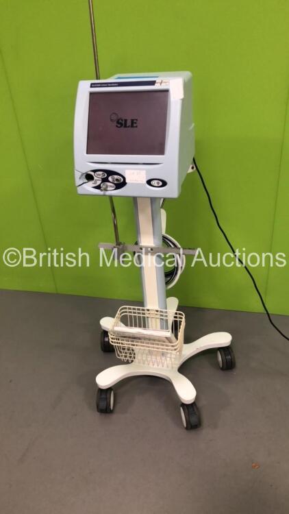 SLE 5000 Infant Ventilator TTV Plus Software Version 5.0 on Stand with Hoses (Powers Up) * S/N 54008 * * Mfd 2009 *