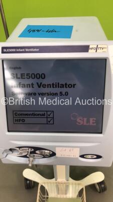 SLE 5000 Infant Ventilator TTV Plus Software Version 5.0 on Stand with Hoses (Powers Up) * S/N 54008 * * Mfd 2009 * - 3