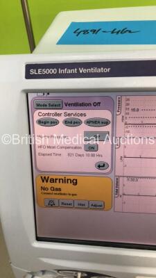 SLE 5000 Infant Ventilator TTV Plus Software Version 5.0 on Stand with Hoses (Powers Up) * S/N 54008 * * Mfd 2009 * - 8