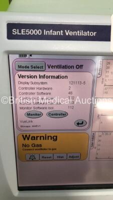 SLE 5000 Infant Ventilator TTV Plus Software Version 5.0 on Stand with Hoses (Powers Up) * S/N 54008 * * Mfd 2009 * - 20