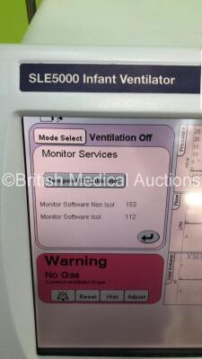 SLE 5000 Infant Ventilator TTV Plus Software Version 5.0 on Stand with Hoses (Powers Up) * S/N 54008 * * Mfd 2009 * - 21